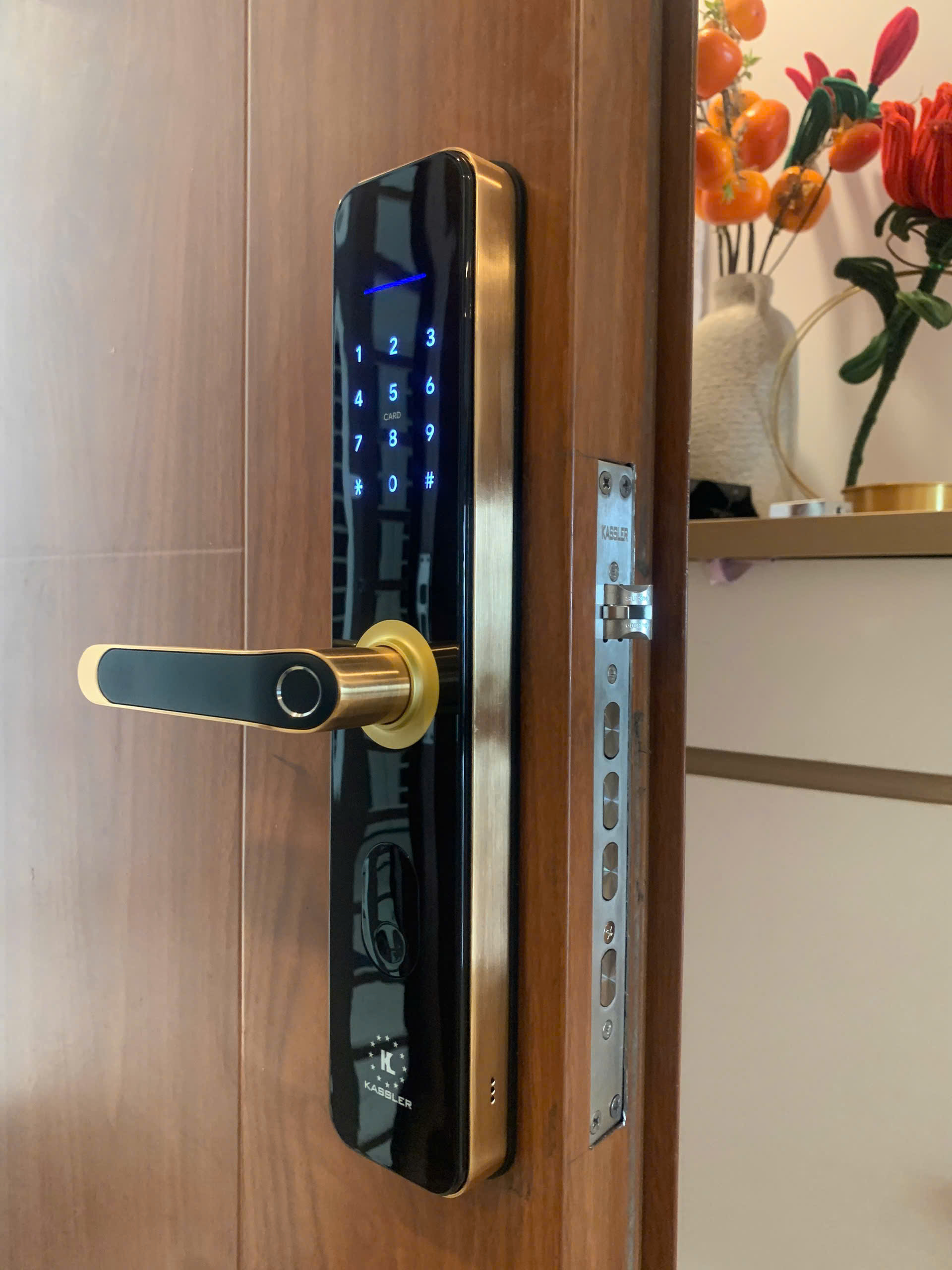 khóa vân tay kassler KL-696 Gold tiên lợi, an toàn, sang trọng